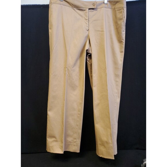 Herve Benard Beige Casual Unlined Straight Leg‎ Pants Size 18 - Picture 1 of 5
